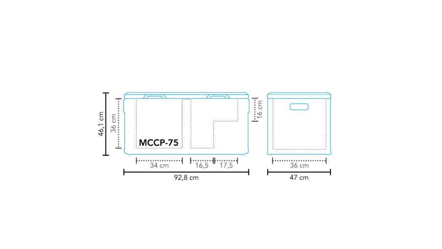 Kühlbox Kompressor MCCP-75 AC/DC Dual Zone